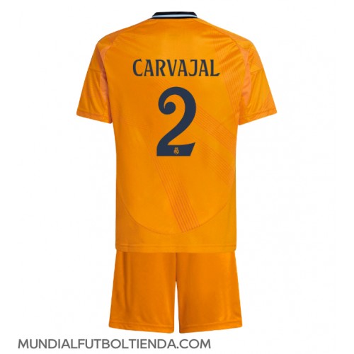 Camiseta Real Madrid Daniel Carvajal #2 Segunda Equipación Replica 2024-25 para niños mangas cortas (+ Pantalones cortos)